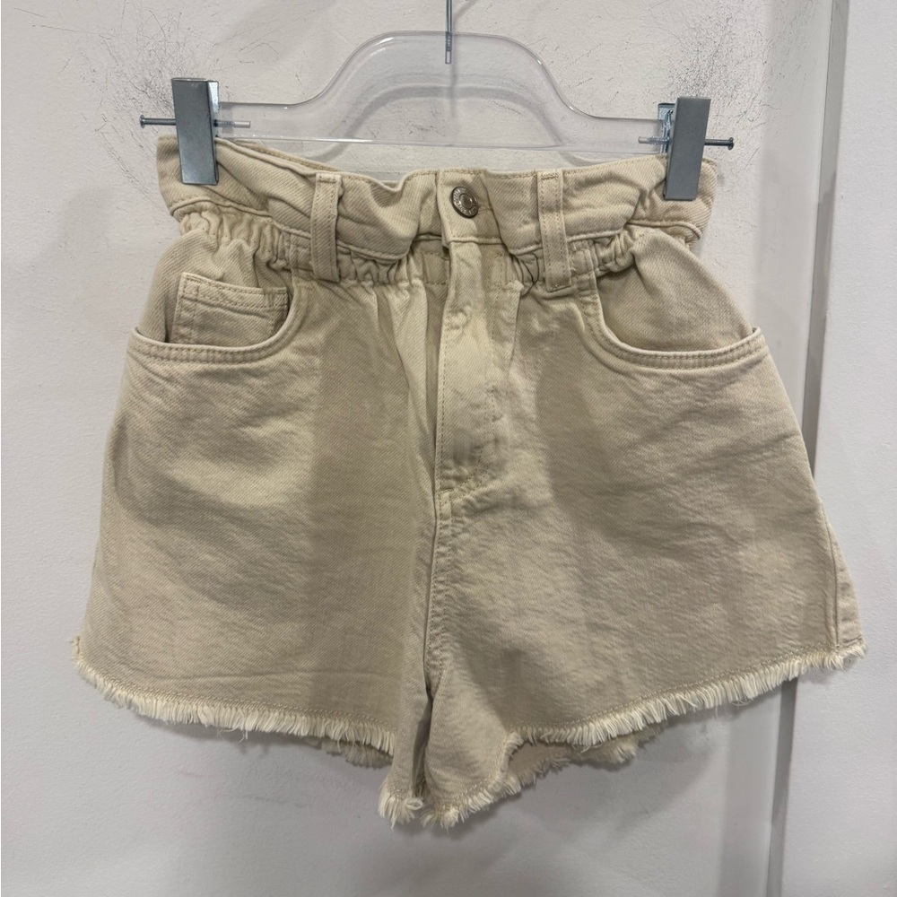 Zara Cream High-Waisted Shorts